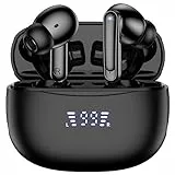 Cuffie Bluetooth, Auricolari Bluetooth 5.3 con Mic Stereo, Cuffie Wireless ENC Cancellazione Rumore, Cuffie Senza Fili con Display LED, Cuffiette Bluetooth 42 Ore di Riproduzione, IP7 Impermeabile