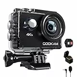 GOOKAM 4K Action Cam 20MP WIFI Telecomando Fotocamera Subacquea Impermeabile 40M Sott'acqua Sports Camera Schermo 2 Pollici 170 gradi Grandangolare Microfono Esterno 2x1050mAh batterie e Accessori