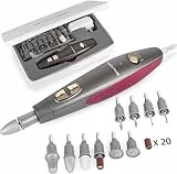 BEAUTURAL Kit Manicure e Pedicure Elettrico, Fresa Elettrica per La Cura Delle Unghie,10 Accessori più 20 Bande Abrasive, Set di Lime per Unghie Potenti e Professionali