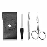 3 pezzi set manicure professionale, set per la cura delle unghie, forbicine per unghie in acciaio inox, lima e pinzette set unghie per uomo e donna