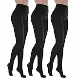 Toocool - Stock 3 Pezzi Calzamaglia Donna Calze Collant Termiche Felpate Nuove S-D6606 [Taglia Unica,Nero]