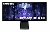 Samsung Monitor Gaming Odyssey OLED G8 (S34BG850), Curvo (1800R), 34'', 3440x1440 (WQHD), 21:9, HDR10+, OLED, 175Hz, 0,03ms (GtG), Freesync Premium, Micro HDMI, USB-C, Mini-DP, WiFi, Casse, HAS