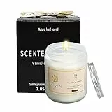 TTRWIN Candela Profumata Vaniglia e Ambra, 200g, 50H± Combustione, Candele in Barattolo di Vetro, Cera di Soia, Olio Essenziale, Regalo Rilassante per Donna Compleanno, Natale, Festa Mamma