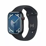 Apple Watch Series 9 GPS + Cellular 45mm Smartwatch con cassa in alluminio color mezzanotte e Cinturino Sport mezzanotte - M/L. Fitness tracker, app Livelli O₂, display Retina always-on