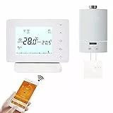 Beok Termostato Programmabile con Caldaia WiFi e Ricevitore Intelligente Wireless,Termostati Ambiente per il Riscaldamento del Gas e dell'Acqua sono Compatibili con Alex e Google Assistant.BOT306RF