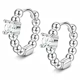 JeweBella Orecchini a Cerchio Argento 925 per Donna Ragazze Geometrici Piccoli Huggie Orecchini a Cerchio Ipoallergenico Orecchini Triangolo Oro