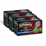 Sir Winston Tea, Tè Nero Deteinato Classico, 60 Filtri (3 Confezioni da 20 Filtri), Gusto Morbido e Aromatico, Senza Lattosio, Glutine e Allergeni, Vegan