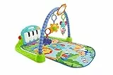 Fisher-Price- Palestrina Baby Piano 4-in-1 Verde/Blu con Pianoforte, Tappetino con Giocattoli, per Neonati 0+Mesi, HBB73, Imballaggio Sostenibile