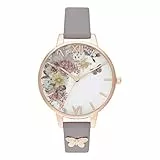 Olivia Burton Orologio Analogico al Quarzo da Donna con Cinturino in Pelle Grigio - Ob16Eg129
