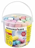 Eberhard Faber 526520 - Pastelli da strada in 8 colori vivaci con effetto glitter, secchiello con 20 pastelli, per un divertimento colorato su asfalto, strade e marciapiedi