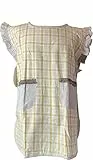 HOME ZEN HOUSEHOLD LINEN grembiule poncho copriabito casacca con due tasche laterali taglia unica unisex salva macchia in cucina con motivi tartan e pizzi ricamati colore 3