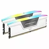 CORSAIR VENGEANCE RGB DDR5 RAM 32GB (2x16GB) 6000MHz CL30 Intel XMP iCUE Memoria Compatibile per Computer - Bianco (CMH32GX5M2B6000C30W)