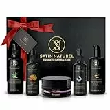 Set Premium Regalo Viso Antietà BIO - Skin Care Kit Viso con Siero Viso Acido Ialuronico & Vitamina C A E, Crema Retinolo, Gel Aloe Vera e Olio di Argan - regalo uomo e regalo donna - Satin Naturel