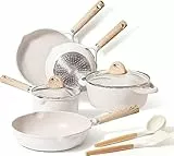 KASANOVA Set 9 Padelle antiaderenti,3 Padella 20/24/28cm, 2 Casseruola16/24cm con Coperchi, Padella Wok con Rivestimento Antiaderenti Per tutte le fondi di calore Induzione