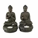 Boltze Portacandele Buddha | 2 colori assortiti 1 pezzo variante casuale | statuetta decorativa portacandele statua asiatica