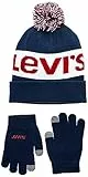 Levi's LAN Set Beanie e Guanti 9a8550 Berretto, Vestito Blues, Etichettalia Unica Unisex-Adulto