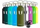 Super Sparrow Doppia Parete in Acciaio Inox Coibentato Bottiglia di Acqua - 500ml - Isolante Della Borraccia - Perfetto Thermos - Privo di BPA, BPS, Ftalati
