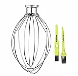 Italdos Frusta a Filo K5AWW compatibile per KitchenAid 5KPM5 KSM50 5K5SSWH KG25 KH25 KP50 in Acciaio Inox Frullino per Uova e Torta per Impastatrice con 2 Spazzolini Multiuso (misura 5QT / da 4.8 L)