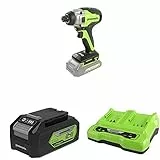 Greenworks Tools 3802807 Trapani avvitatori, 24 V + Batteria G24B4 di 2a Generazione + Caricabatterie 2931907
