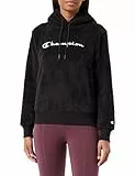 Champion Legacy Legacy American Classics W - Bonded Polar Teddy Felpa con Cappuccio, Nero, Donna FW23