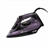 Braun Texstyle 9 Ferro da stiro SI9661VI con 4 Anni di Assistenza, Colpo vapore 250g, Termostato regolabile, Riscaldamento Rapido, Piastra Freeglide 3D Superceramic, Capacità 330ml, viola