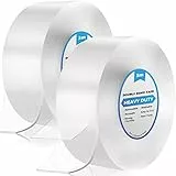 6M Nastro Biadesivo Extra Forte Trasparente, Rimovibile Multifunzione Nano Potent Tape, Nastro Adesivo di Montaggio per Tappeti, Poster Fotografici, Interni ed Esterni (2 Rotolos) 2