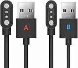 Aliwisdom - Universale Caricatore per Smartwatch, Accessori Smartwatches Caricabatterie magnetico 2 Pin cavo di ricarica compatibile distanza tra i pin 2,54 mm-2,84 mm [2 pezzi] Modello A + Modello B