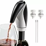 CIRCLE JOY Aeratore per Vino Elettrico Versatore Ricaricabile 3-in-1 Vino Decanter Dispenser Preserver Pinguino Forma Regali per Gli Amanti del Vino, Nero