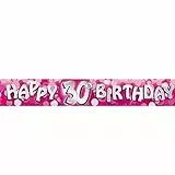 Gifts 4 All Occasions Limited SHATCHI-740 - Striscione per 30° compleanno, colore: rosa glitterato