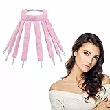 URAQT Bigodini Bigodino Pigro, Fascia per Bigodino Senza Calore con Design a Polpo, Senza Calore Bigodini, per Lo Styling dei Capelli Fai da te (Rosa)