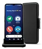 Doro 8200 Plus 4G Smartphone Ideale per Senior - Cellulare Resistente all'Acqua - Telefono Anziani - Tripla Fotocamera 16MP - Schermo 6.1' - Tasto SOS con GPS - Suono Chiaro - Base Ricarica - Custodia