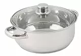 Crealys 502.385 pentola, in Acciaio Inox, 4 l, con Coperchio in Vetro, Diametro: 24 cm