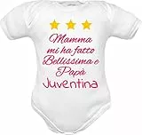 body neonata Mamma mi ha fatto bellissimo e Papà Juventina - manica corta 6 mesi