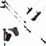 SUPERLETIC Bastone da passeggio Nordic TX 50 con Cinghia da Polso, Bastoncini Trekking in Fibra di Carbonio, per Escursionismo e Campeggio;Racchette Trekking Ergonomiche con Impugnatura