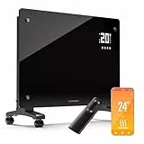 Klarstein Stufa Elettrica Basso Consumo, Stufa Elettrica 1500W, Termoconvettore Smart con Rotelle, Termosifone Elettrico Portatile, Termoconvettore a Parete con Termostato, Stufetta Elettrica per Casa