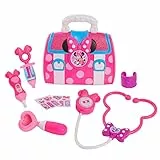 Giochi Preziosi - Minnie Valigetta del Dottore, Apribile con 8 Accessori con Funzioni Sonori e Luminose, per Bambini a Partire dai 3 Anni in Su, Multicolore MCN09000