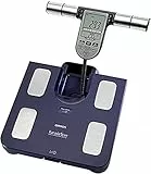 OMRON BF-511 Bilancia Pesapersone Digitale, Calcolo Massa Grassa, Grasso Viscerale, Muscoli Scheletrici, Metabolismo a Riposo, Blu