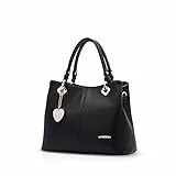 NICOLE&DORIS Donna Borse a Mano Tote Borse a Spalla Borse a Tracolla Borsetta Crossbody Borse Sacchetto Borsa a Tracolla PU Nero