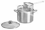 Barazzoni Spaghettiere Doppio Cestello, ø24cm, capacità 7,25Lt, Acciaio inox 18/10. Made in Italy.
