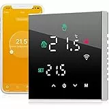 Beok Termostato Programmabile WiFi Smart, APP Tuya, Termostato per Riscaldamento Dell'acqua Con Touch Screen LCD Digitale, 3A TGW60B-WIFI-WP Nero