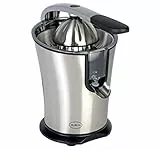 RGV Arancia Express Spremiagrumi Elettrico Semi Professionale Piccolo e Compatto Automatico con Leva, Microswitch di Sicurezza e Beccuccio Antigoccia, 160 W, in Acciaio Inox Inossidabile