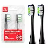 Oclean testine di ricambio, Testine oclean B02, Adatta a tutti gli spazzolini elettrici oclean per adulti, Setole DuPont™ certificate dalla FDA, Testina a forma di W, Nero