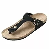 JOMIX Ciabatte Infradito Uomo Estive Eleganti Comode Sandali Mare Pantofole Estate Casual Sintetiche SU8036-1 (Nero, 42)