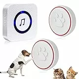 ChunHee Wireless Campanello per Cani Cane/Campanellino Animali Domestici/Funzionamento a 500 Piedi con IP55 Pulsante a Sfioramento Impermeabile 52Melodie 5Livelli di Volume Flash LED