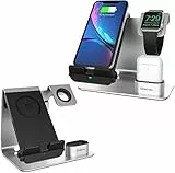 Smatree Supporto Di Ricarica Caricatore Wireless 3 in 1 Compatibile Con AirPod/AirPod Pro, iWatch Serie SE/6/5/4/3/2/1, iPhone 12/11/11 Pro Max/XR/XS/8 Plus/Galaxy Note (Adattatore Non Incluso)