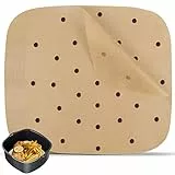 Carta Forno per Friggitrice ad Aria, Diealles Shine 100 Pezzi 21.5CM Carta per Friggitrice Ad Aria Quadrata, Antiaderenti Carta Pergamena da Forno per Cottura a Vapore Friggitrici