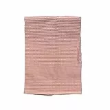 PDA Set bagno Asciugamano cm. 60 x 110 + ospite cm. 40 x 60 nido d'ape con fascia di etamina per il ricamo Made in Italy (Rosa)