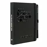 Smemoranda All Black - Diario Agenda Giornaliera 2023-2024, 13 Mesi, Settembre 23 - Settembre 24, Copertina Flessibile, Chiusura Elastica, Dimensioni 12 x 16,5 cm, Nero - con Penna Faber-Castell
