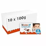 Ferrero kinder barrette di cioccolato al latte 10 confezioni 1kg da 8 barrette ciascuna 100 grammi (1000042179)
