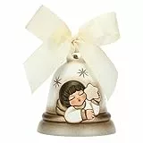 THUN - Limited Edition 2022 - Campanella Bianca in Ceramica Decorata a Mano con Iconico Angelo con Stella - Idea Regalo Natale 2022 - ø 7 cm, 8 cm h